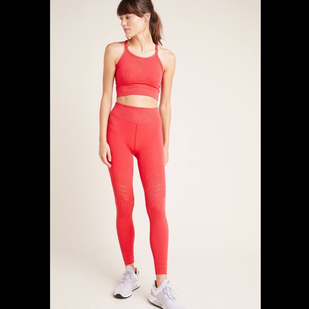 Free People Movement Red Gone Adrift Leggings lg